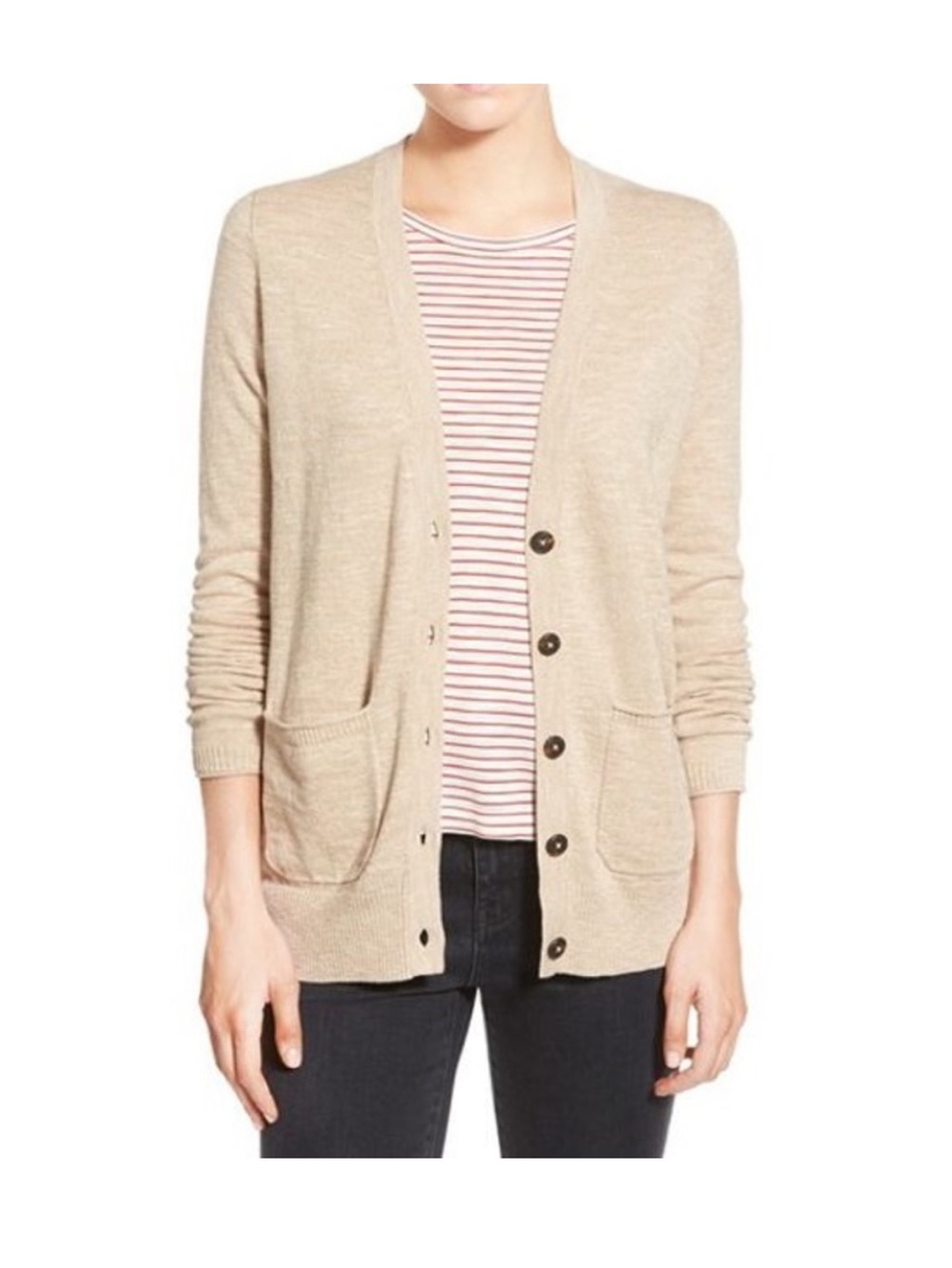 Madewell 100% Cotton Graduate Cardigan in Beige cream tan Size Medium